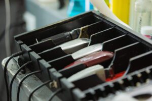 A close up of some electronic equipment in a box